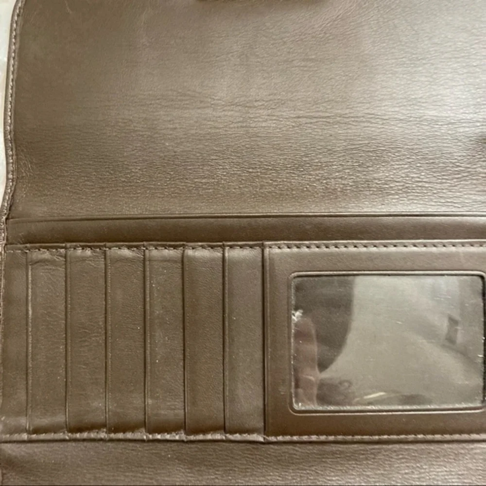 Coach brown op c signature wallet